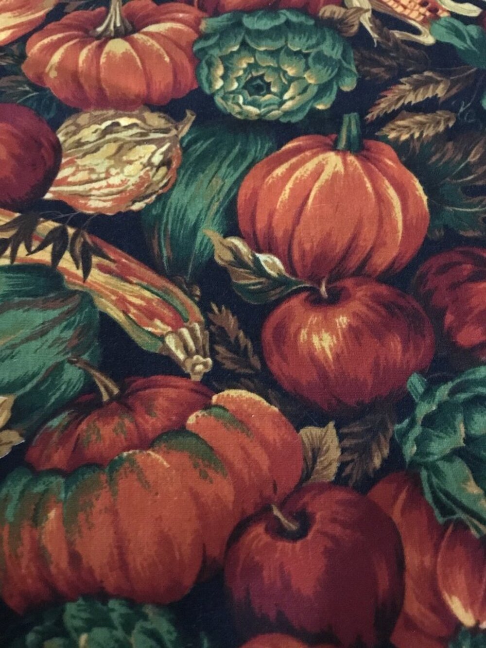 Vintage Tablecloth Fall Pumpkins 60 x 107 Thanksgiving Autumn Harvest Holiday